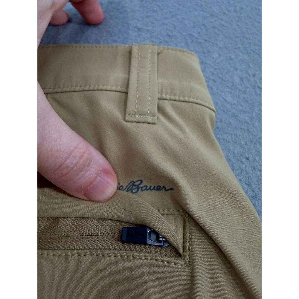 Eddie Bauer Horizon Takeoff Chino Pants Mens 30x30 Tan Performance UPF 50 Hiking